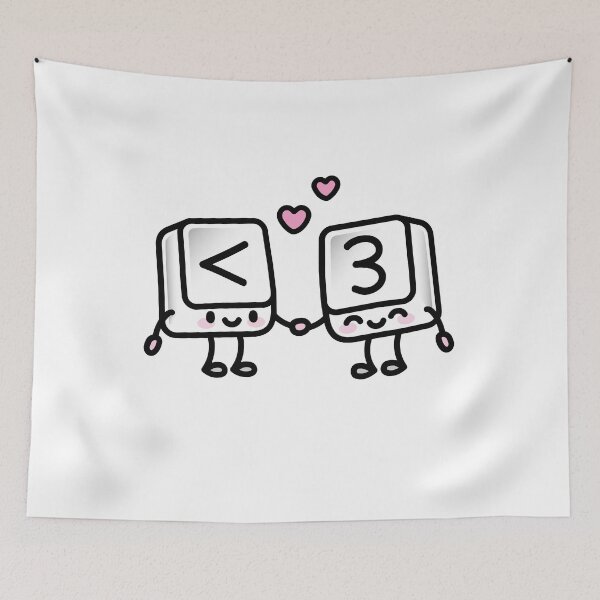 Item preview, Kawaii cute keyboard keys love heart couples designed and sold by LaundryFactory.