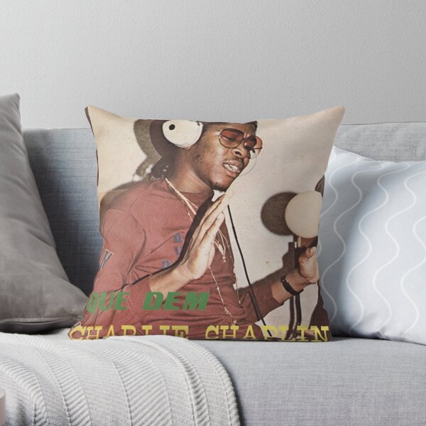 Que Dem Charlie Chaplin Reggae DJ 1980s Record Cover Dancehall Reggae Throw Pillow