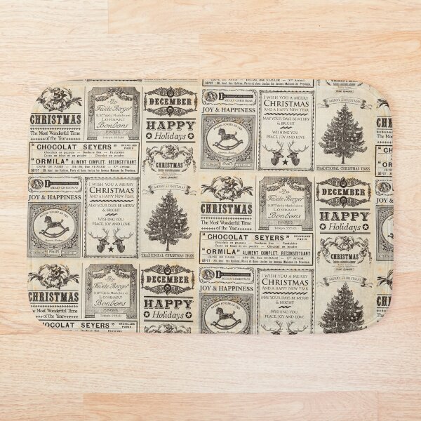 Vintage Christmas Ads Bath Mat
