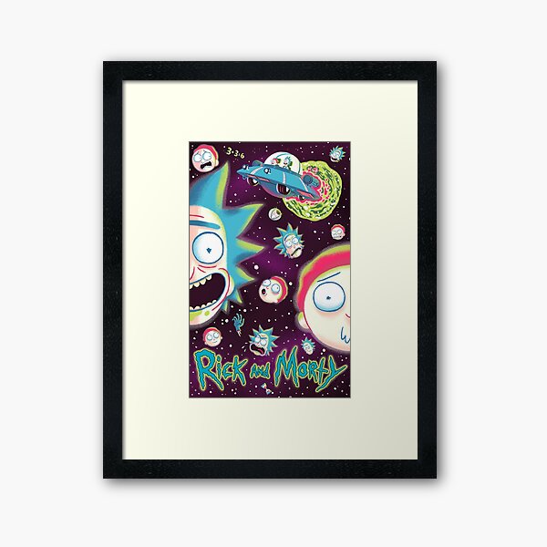 Rick and Morty Galaxy Framed Art Print