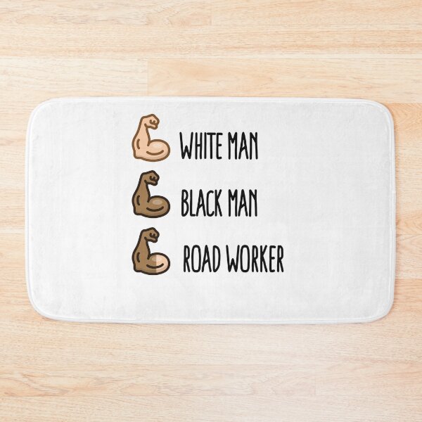 Item preview, White man black man road worker emoticon biceps designed and sold by LaundryFactory.