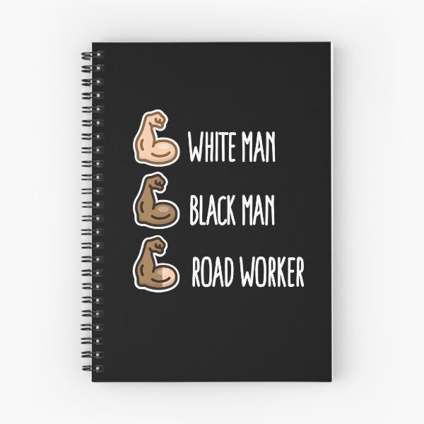 Item preview, White man black man road worker paving emoticon designed and sold by LaundryFactory.