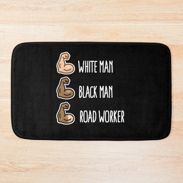Item preview, White man black man road worker paving emoticon designed and sold by LaundryFactory.