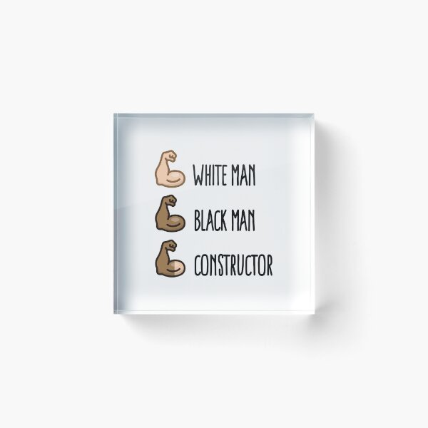 Item preview, White man black man constructor Obrero gimnasio designed and sold by LaundryFactory.
