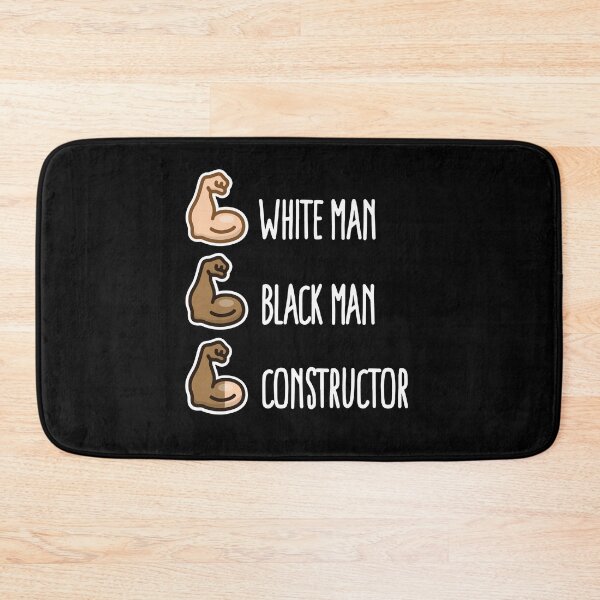 Item preview, White man black man constructor biceps funny workout designed and sold by LaundryFactory.