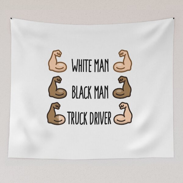 Item preview,  White man black man truck driver trucker fitness designed and sold by LaundryFactory.
