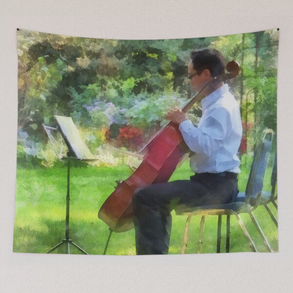 Item preview, Cellist in the Garden designed and sold by Susan Savad.