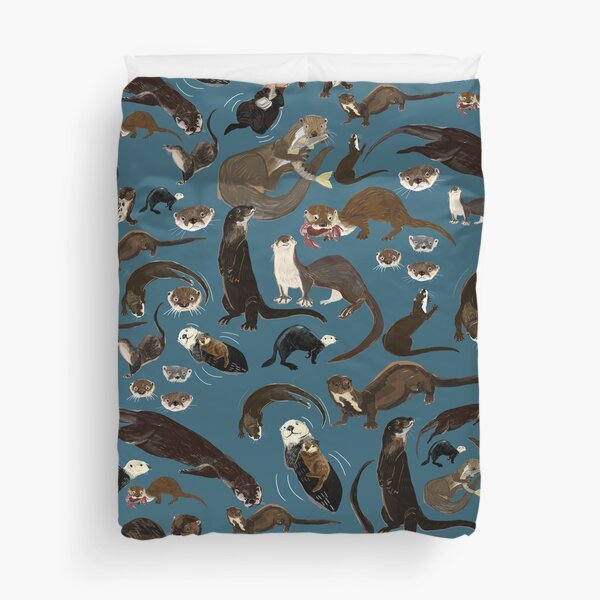 Asiatic and African clawless otter Duvet Cover