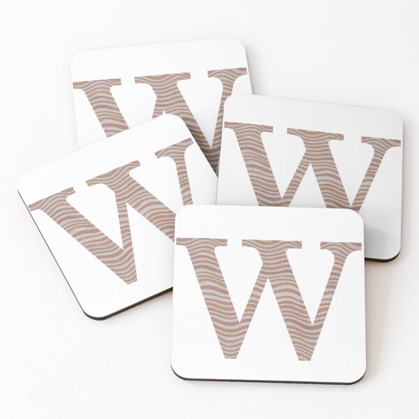 Item preview, Letter W Metallic Look Stripes Silver Gold Copper designed and sold by theartofvikki.