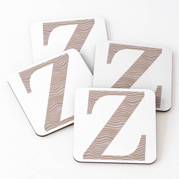 Item preview, Letter Z Metallic Look Stripes Silver Gold Copper designed and sold by theartofvikki.
