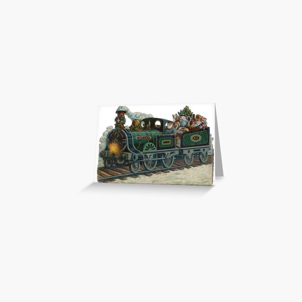 Vintage Train Christmas Card Greeting Card