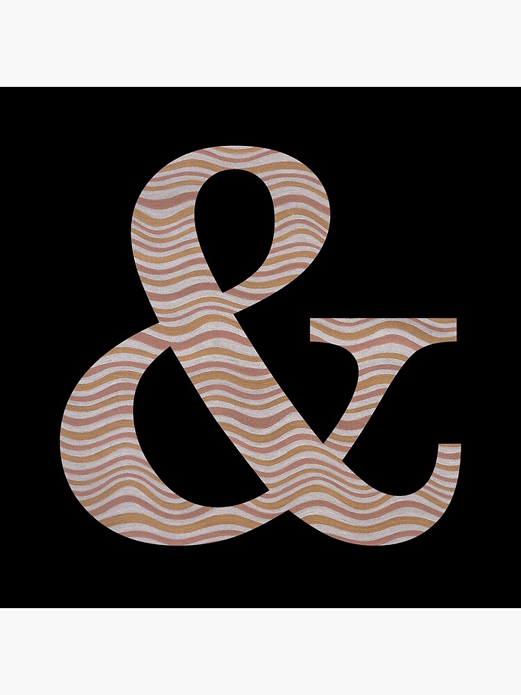 Letter & Ampersand Metallic Look Stripes Silver Gold Copper by theartofvikki