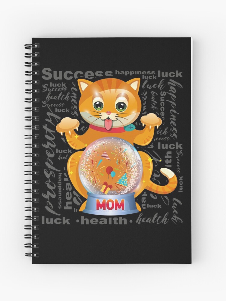 Cahier A Spirale Chat Ou Chaton Drole Celebrant La Fete Des Meres Maman Anniversaire Grands Voeux Cadeau Par Lighvision Redbubble