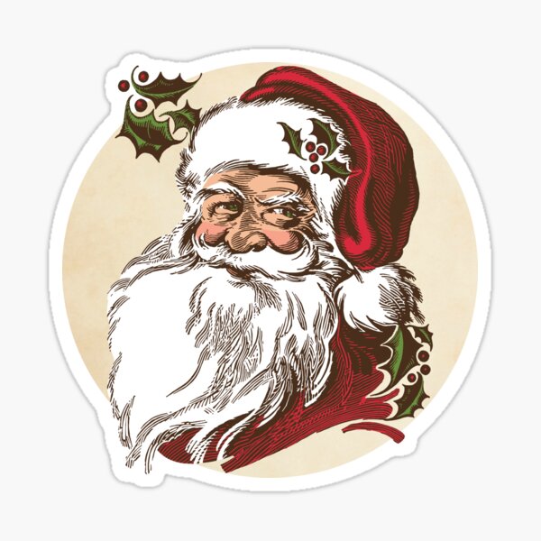 Vintage Santa Sticker
