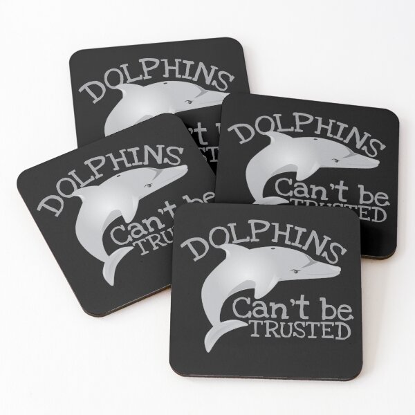 Item preview, DOLPHINS can't be TRUSTED funny ocean swimmer design designed and sold by jazzydevil.