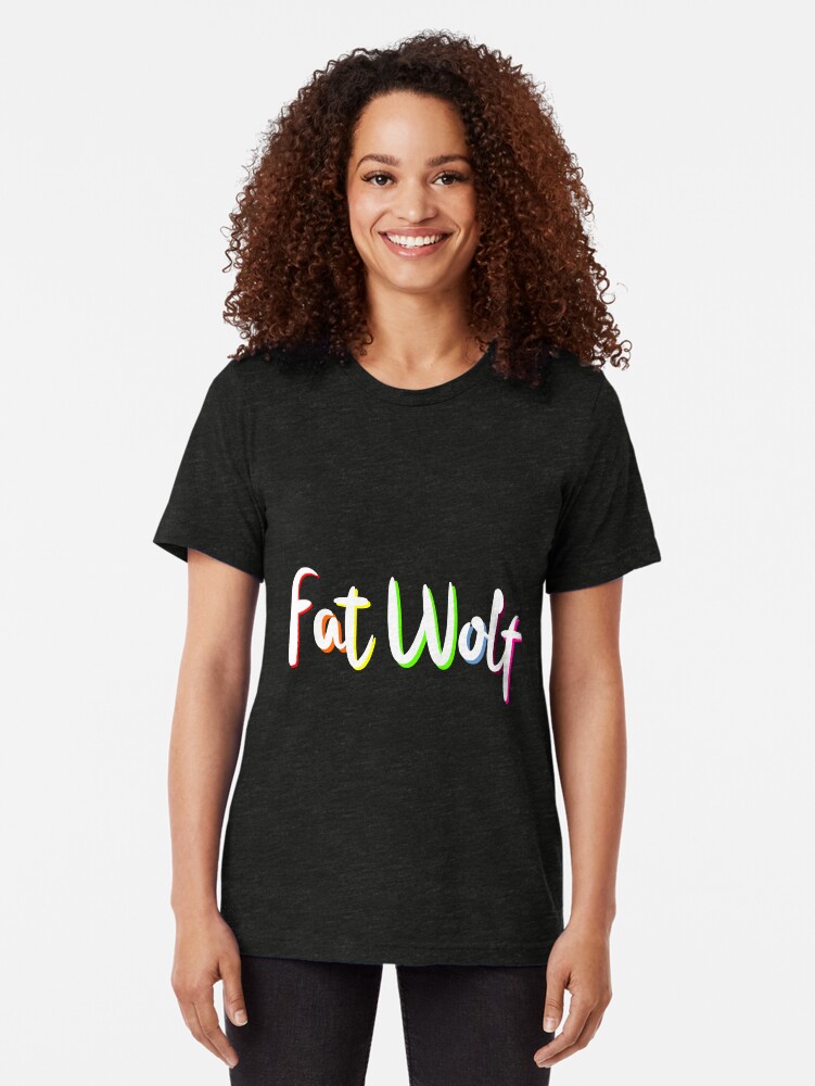 Alternate view of Fat Wolf Rainbow Tri-blend T-Shirt