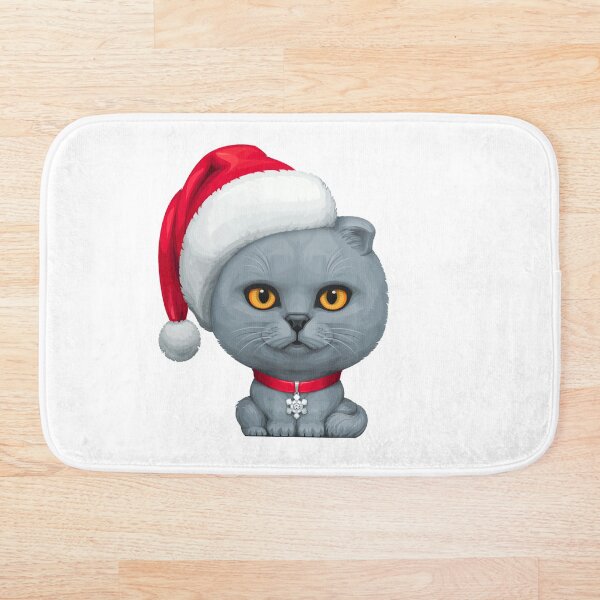 Artikelvorschau, Britisch Kurzhaar Cat Wearing Santa Hat entworfen und verkauft von anmlz.