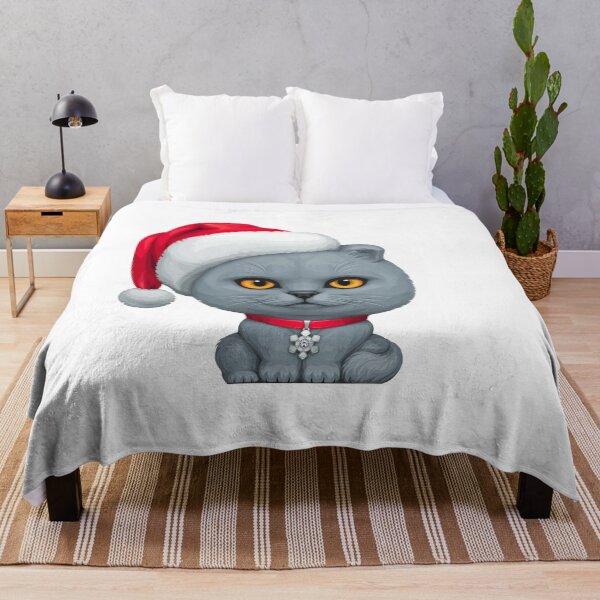 Item preview, British Shorthair Cat Wearing Santa Hat designed and sold by anmlz.