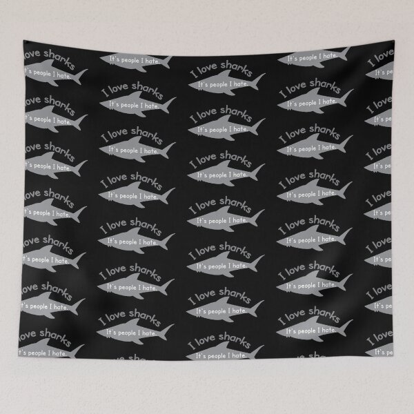 Item preview, I love sharks- it's people I hate designed and sold by jazzydevil.