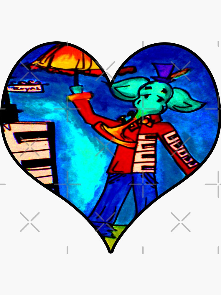 "Jazz Elephant of Royal Street " Sticker by artbyomega Redbubble