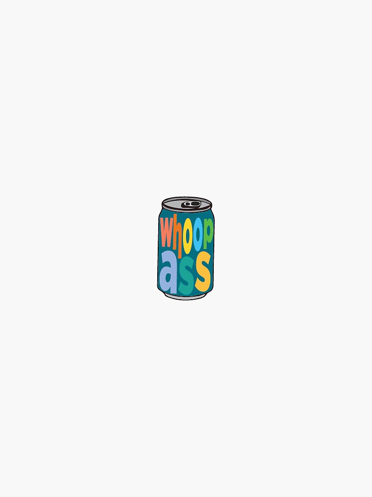 Aperçu 3 sur 3. Sticker avec l'œuvre La plus petite boîte de whoop ass que vous achèterez jamais créée et vendue par red6rams.