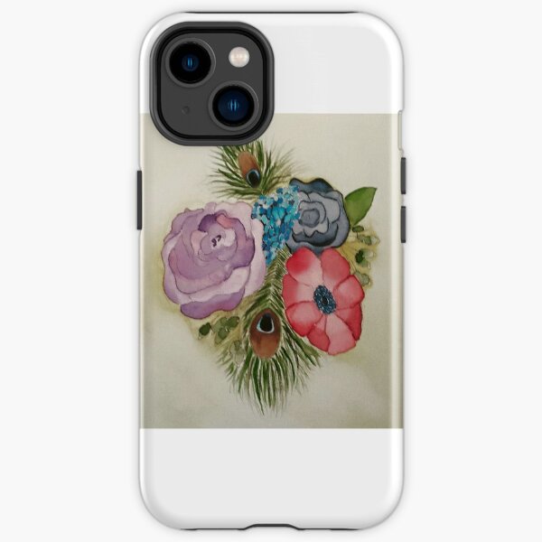 Flowers and feathers iPhone Tough Case