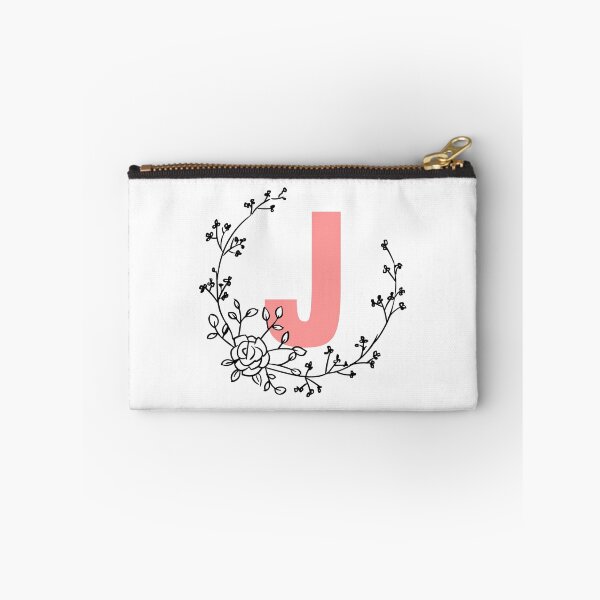 Artikelvorschau, J Letter Monogram Pink mit Blumenkranz entworfen und verkauft von synthesizer.