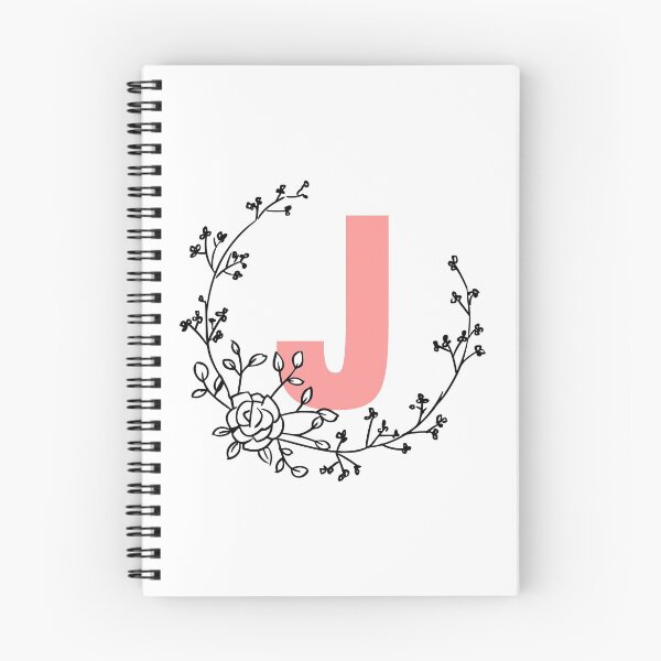 Item preview, J Letter Monogram Pink with Floral Wreath designed and sold by synthesizer.