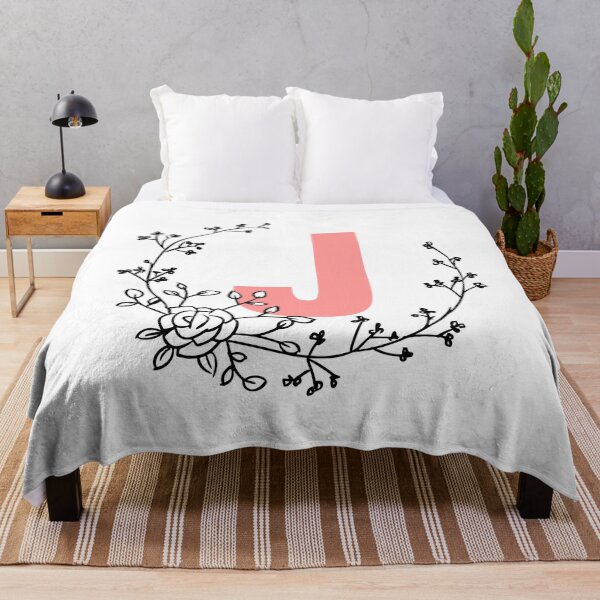 Item preview, J Letter Monogram Pink with Floral Wreath designed and sold by synthesizer.