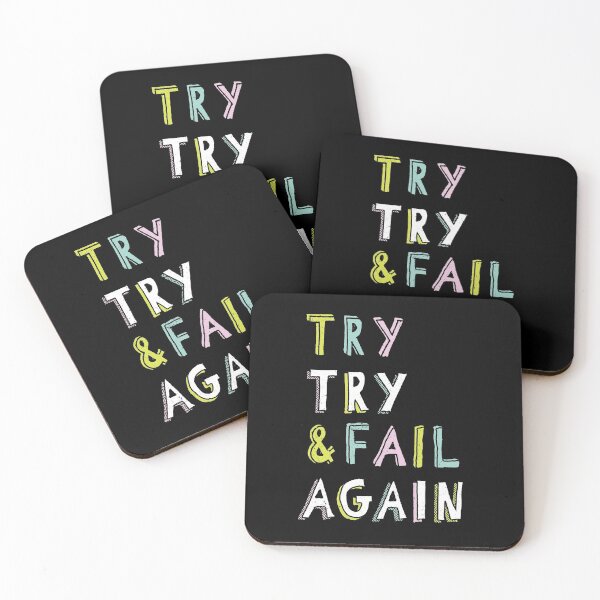 Item preview, Try & Fail, Try Again designed and sold by Midnight Coffee.