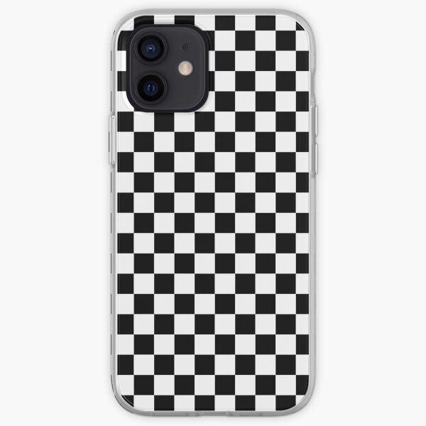 Check pattern. Checkered pattern. Black and white check pattern. Checkerboard. Chessboard. iPhone Soft Case