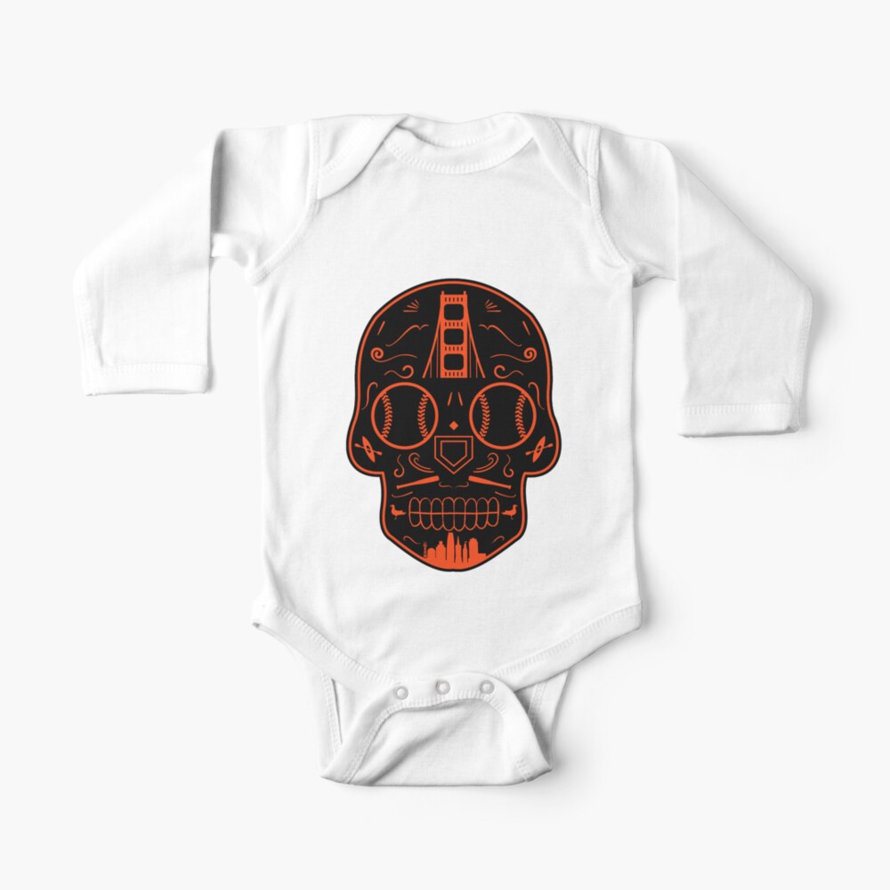 San Francisco Baseball Sugar Skull Baby One-Piece for Sale by