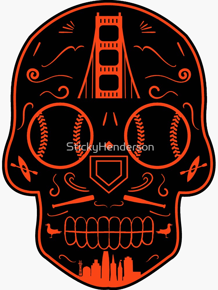 San Francisco Baseball Sugar Skull | Sticker