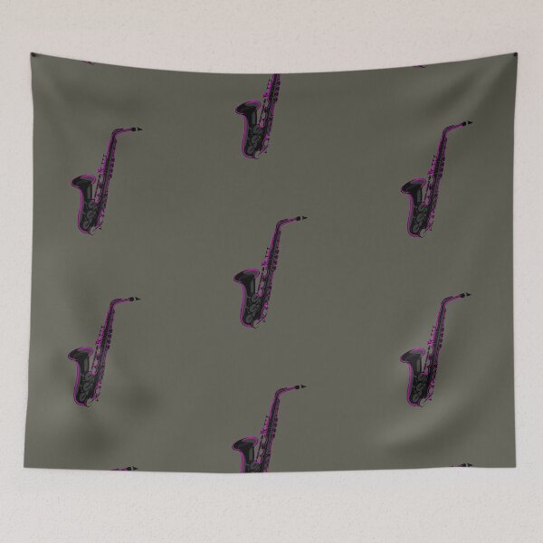 Item preview, saxophone doodle draw! purple pink - Modern abstract art - digital paint by Iona Art Digital designed and sold by IonaArtDigital.