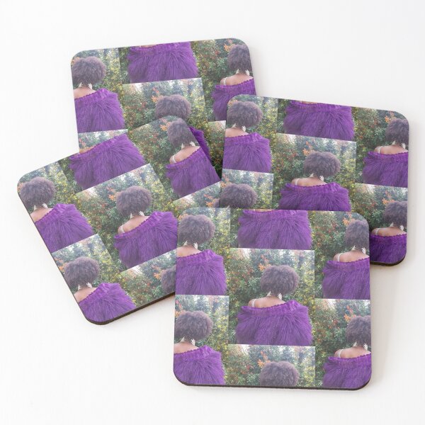 Item preview, Faceless Glamourous Kinky Curly Afro Tattooed Woman Wears Purple Fur Coat in Lowe’s Garden Section designed and sold by curriespice.