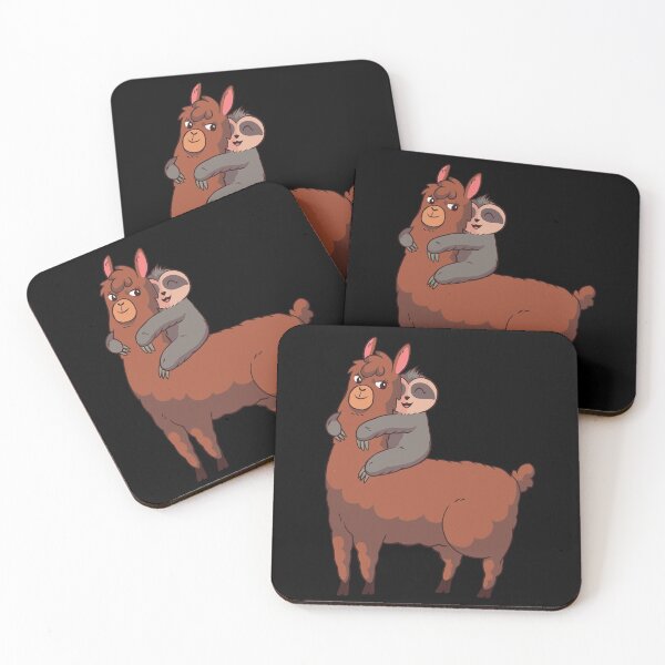 Item preview, Sleepy Sloth Hugging Llama designed and sold by Cute and Funny Animal Art Designs.