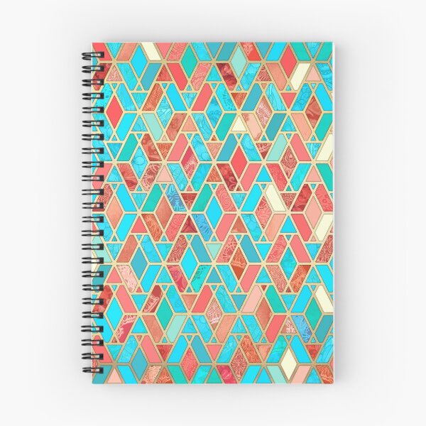 Item preview, Melon and Aqua Geometric Tile Pattern designed and sold by micklyn.