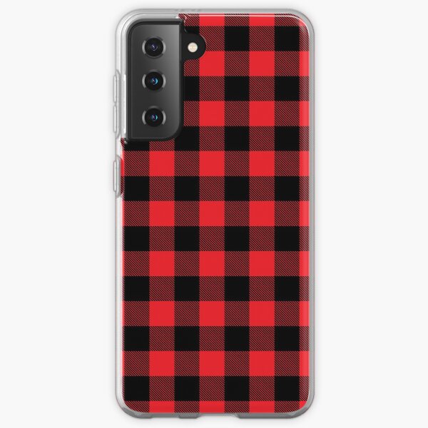 Buffalo plaid in red and black. Samsung Galaxy Soft Case