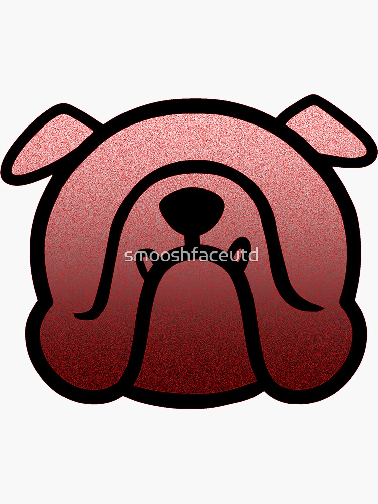 English Bulldog face silhouette - Bully dog breed bias - red and black  Sticker for Sale by smooshfaceutd