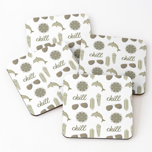 Item preview, Chill Summer Beach Sticker Pack in Olive Green designed and sold by The-Goods.