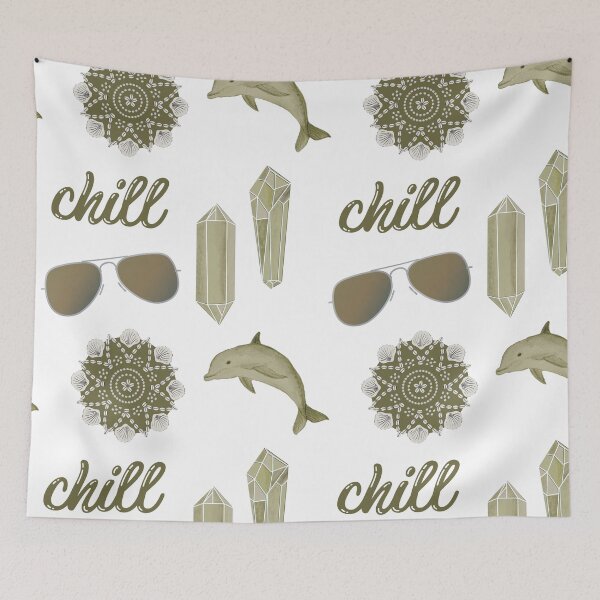 Item preview, Chill Summer Beach Sticker Pack in Olive Green designed and sold by The-Goods.