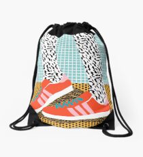 Spiffy - shoes art print memphis design style modern colorful california socal los angeles brooklyn hipster art pattern Drawstring Bag
