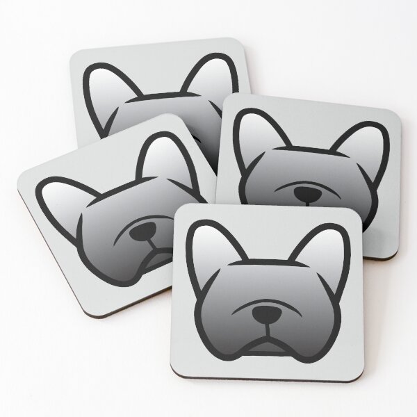 Item preview, Gray French Bulldog - Frenchie silhouete in black and white - Silver Frenchie designed and sold by smooshfaceutd.