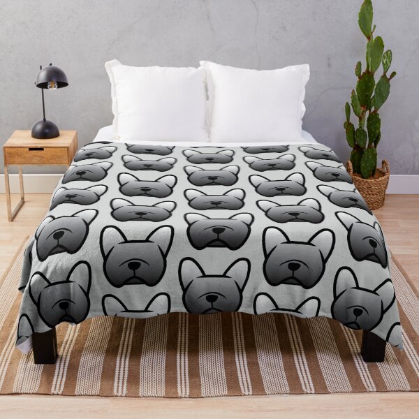Item preview, Gray French Bulldog - Frenchie silhouete in black and white - Silver Frenchie designed and sold by smooshfaceutd.