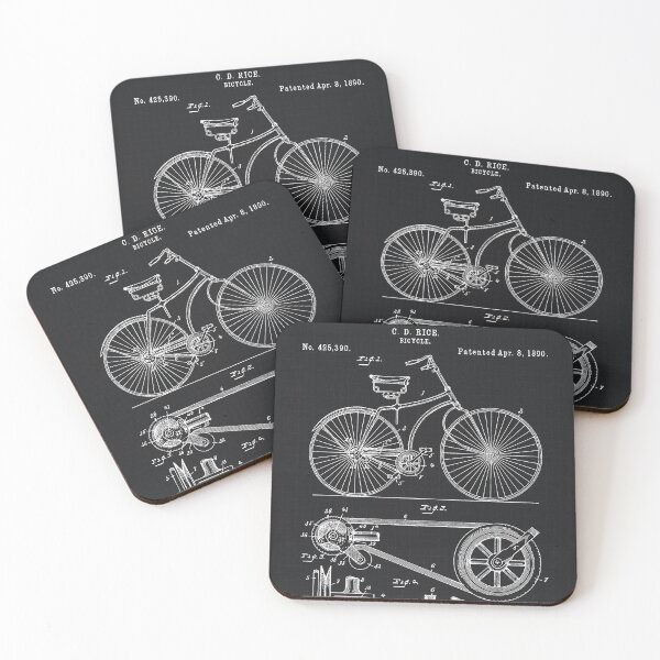 Item preview, Vintage Bicycle patent illustration 1890 designed and sold by Glimmersmith.