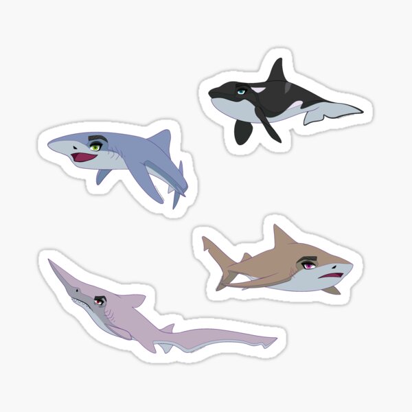 Shark pack including orca Sticker