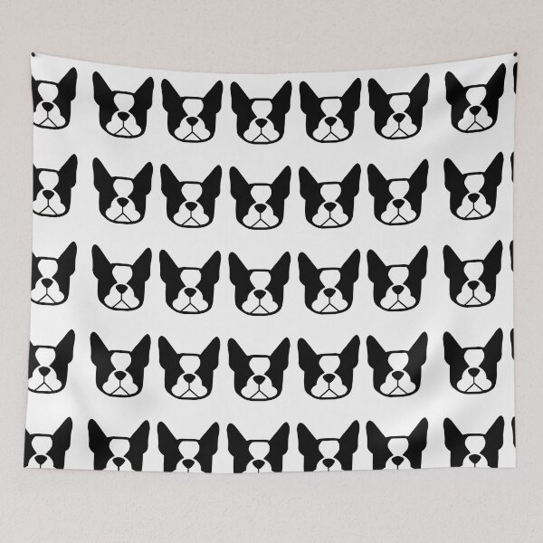 Item preview, Boston Terrier dogs on the horizontal - black and white Bostons - boston terriers designed and sold by smooshfaceutd.