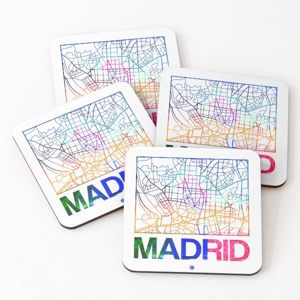 Item preview, Madrid Watercolor Street Map designed and sold by Irina March.