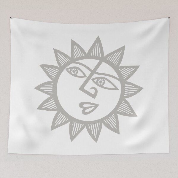 Item preview, Original Happy and Smirky Sun Looking Up Design (light grey) designed and sold by wariana.