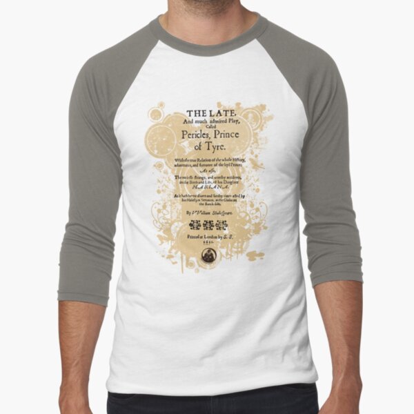Shakespeare Pericles Quarto Front Piece Baseball ¾ Sleeve T-Shirt